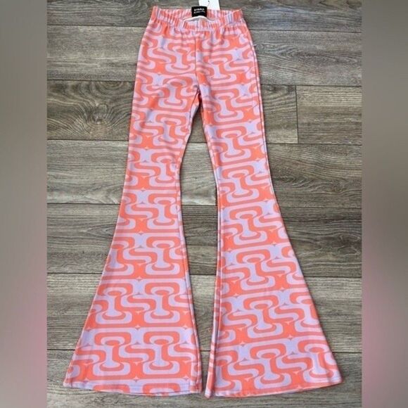 NWT Retro Bell Bottom Stretchy Flare Pants 70s 80s Hippie Rave Festival Disco 2 - Picture 6 of 10